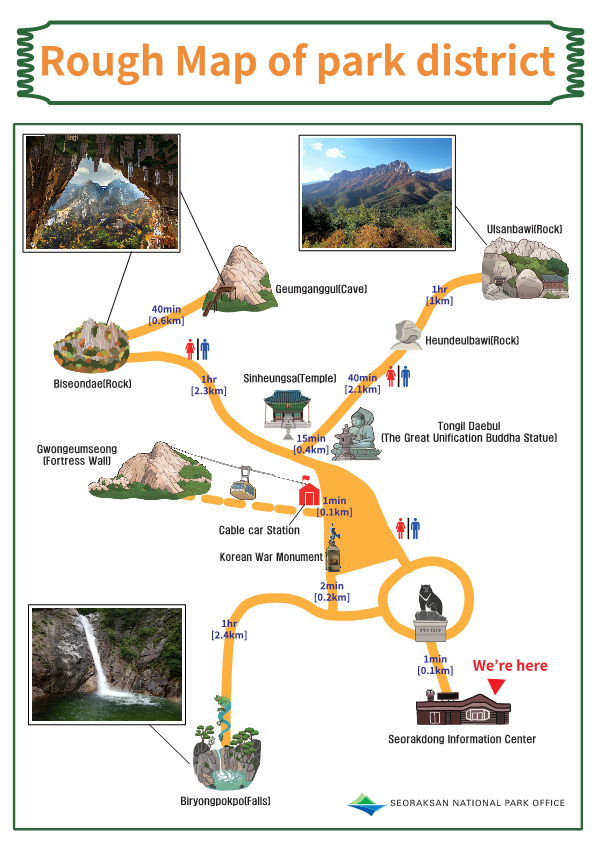 Rough Map of Seoraksan National Park District